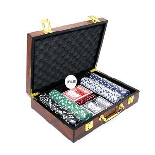 Ahşap Çantalı 200 Chipli Poker Oyunu