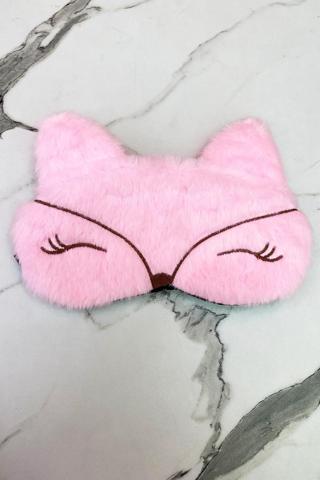 Pembe Renk Kedi Gözü Figürlü Uyku Bandı