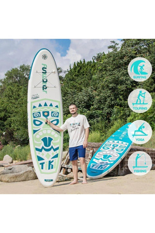 Funwater Tiki Şişme Sup Board/Stand Up Paddle Board Pati Dostu Yüzey (320X85X15 Cm)