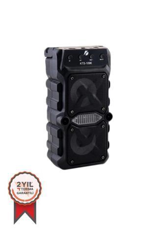 KTS-1096 Siyah Bluetooth Parti Hoparlörü 3 Inç × 2 Kablosuz Speaker Radyo-usb-tf Girişli