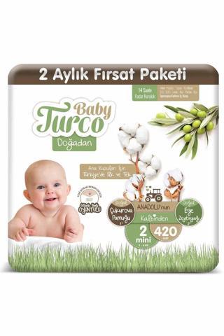 Baby Turco Doğadan 2 Numara Mini 420 Adet