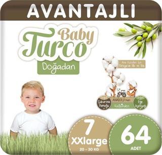 Baby Turco Doğadan Avantajlı Bebek Bezi 7 Numara Xxlarge 64 Adet