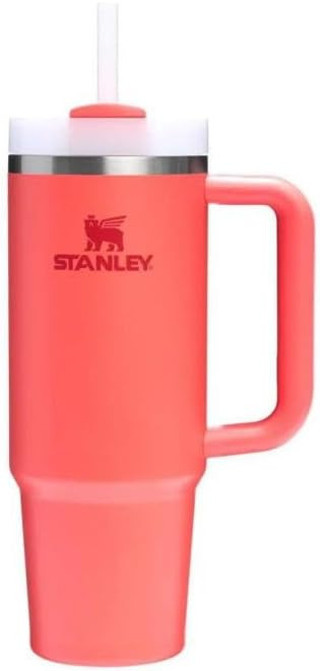 Stanley Quencher Pipetli Termos Bardak, Mercan (Hot Coral), 0.89 Litre