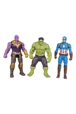 Can Oyuncak Thanos, Hulk, Captian America 3'Lü Işıklı Avengers Seti 16Cm.