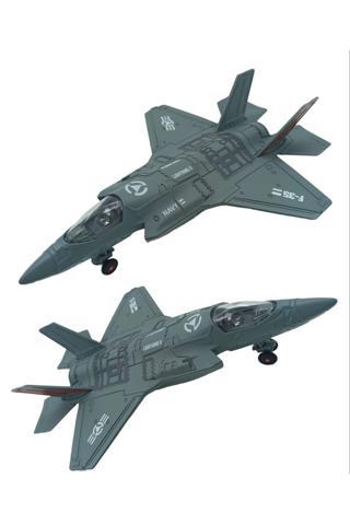 Pop Şeker Oyuncak Savaş Uçağı F-35 Sesli Işıklı Metal Savaş Uçağı 23Cm.