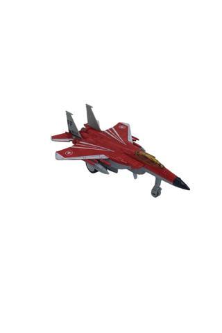 Pop Şeker Oyuncak Savaş Uçağı Sesli Işıklı Metal Savaş Uçağı Kırmızı 16Cm.