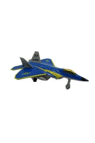 Pop Şeker Oyuncak Savaş Uçağı Sesli Işıklı Metal Savaş Uçağı Sarı/Lavicert 16Cm.