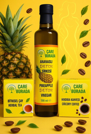 Çare Burada - DETOKS SETİ (Detoks Hindiba Kahvesi + Detoks Bitkisel Çay+ Ananaslı Detoks Sirkesi)