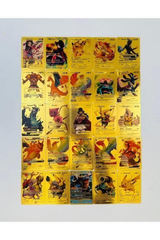 Abetto Market Pokemon Gold Oyun Kartı 25 Adet Özel Seri Pokemon Kart