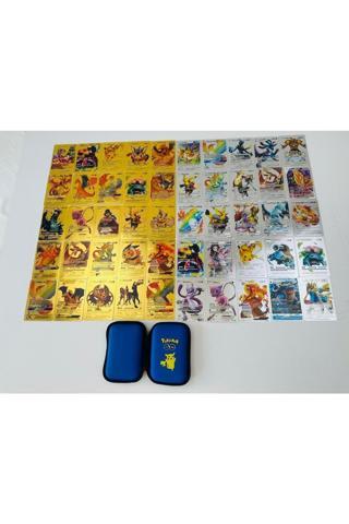 Abetto Market Pokemon Kart Özel Seri Gold Kart & Silver Kart Set 50 Adet Pokemon Kartı Ve Pokemon Taşıma Çantası
