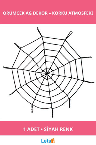 Cadılar Bayramı Özel Siyah Örümcek Ağ Dekor