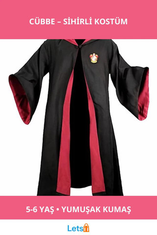 Harry Potter Gryffindor Cübbe Çocuk Kostümü 5 6 Yaş