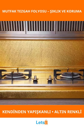 Kendinden Yapışkanlı Gold Mutfak Tezgah Folyosu 40x1m