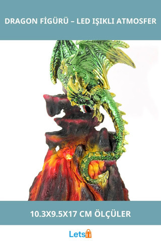 Polyester Ejderha LED Işıklı Dekoratif Figür