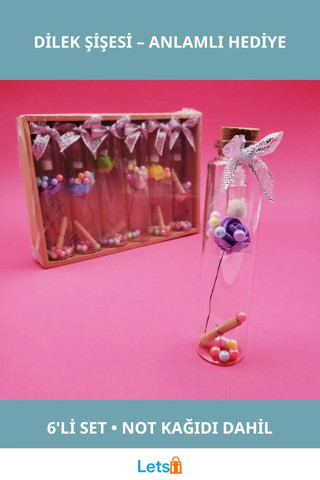 6'lı Şık Dilek Şişesi Hediye Seti