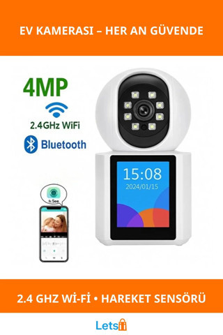 Akıllı Ev Kamerası 2.4 GHz Bluetooth Sesli Görüntülü İletişim