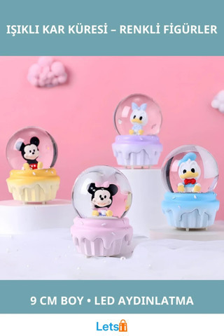 Mickey Mouse Işıklı Kar Küresi Dekoratif 9 cm
