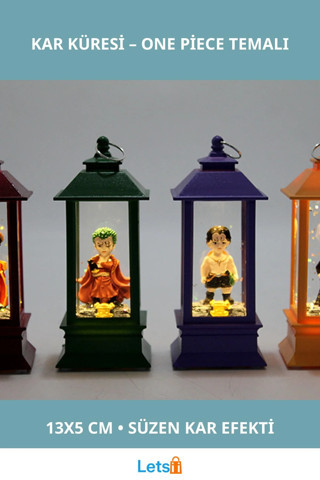 One Piece Figürlü Işıklı Kar Küresi 13x5 cm