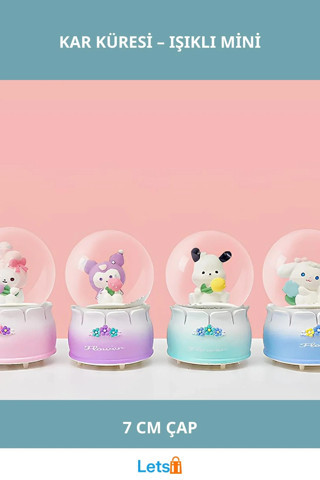 Kuromi Işıklı Kar Küresi 7 Cm Büyülü Dekor