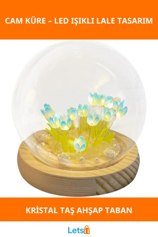 LED Işıklı Kendin Yap Lale Cam Küre