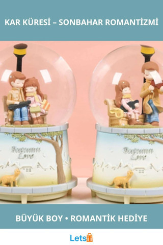 Büyük Boy Sonbahar Temalı Sevgili Kar Küresi