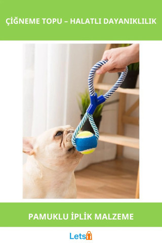 Toksik Olmayan Renkli Halatlı Köpek Çiğneme Topu