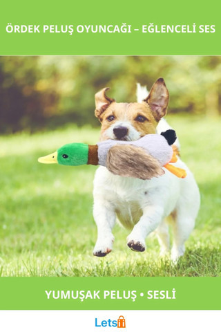 Sesli Ördek Şekilli Dayanıklı Peluş Köpek Oyuncağı