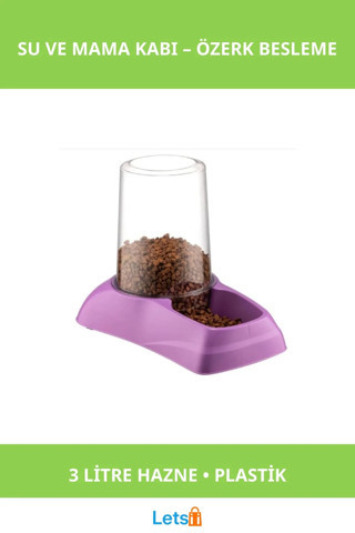 3 Litre Hazneli Su ve Mama Kabı Kedi ve Köpek İçin