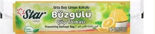 Starplus Çöp Torbası Büzgülü Orta Boy Limon 120gr 55x60