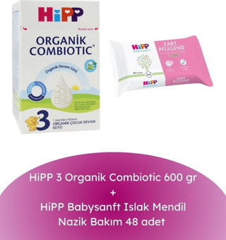 3 Organik Combiotic 600 gr + Babysanft Islak Mendil Nazik Bakım 48 adet