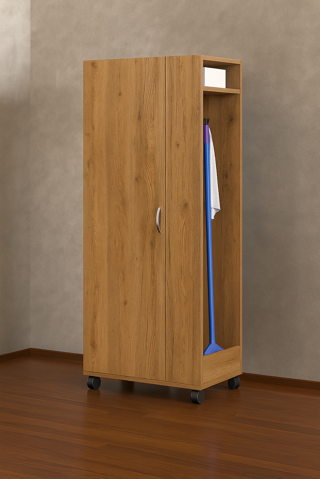 T Designo Tarçın Paspas,süpürge-Temizlik Malzeme Dolabı- Çok Amaçlı Dolap Paspas- Banyo Dolabı - 80 cm - AtlantikÇam