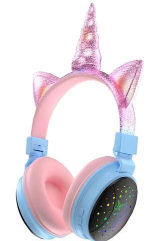 Teknomoda Unicorn Kedi Led Işıklı Bluetooth Kablosuz Kulaküstü Kulaklık Yeni Nesil