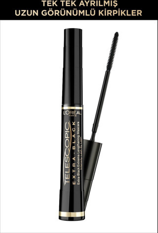 L'Oreal Paris L'Oréal Paris Telescopic Carbon Black Maskara - Siyah