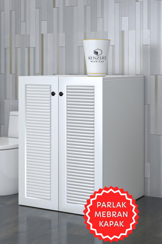 Kenzlife membran çamaşır makinesi dolabı kapaklı tatyana byzbyz 90*70*60 mebran kapak MDF gövde banyo ofis kapaklı arkal