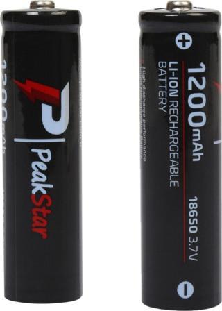 Peakstar Orjinal 3.7 V 1200 Mah Şarj Edilebilir 18650 Turbo Model Li-İon Şarjlı Pil