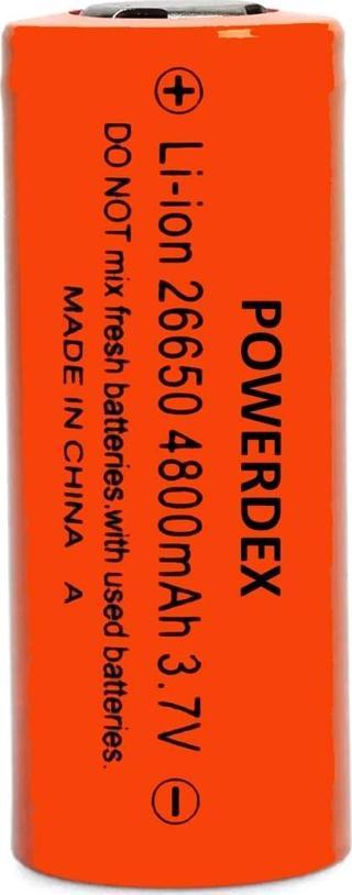 Powerdex 26650 3.7V 4800Mah Lithium Li-İon Pil 26X65Mm