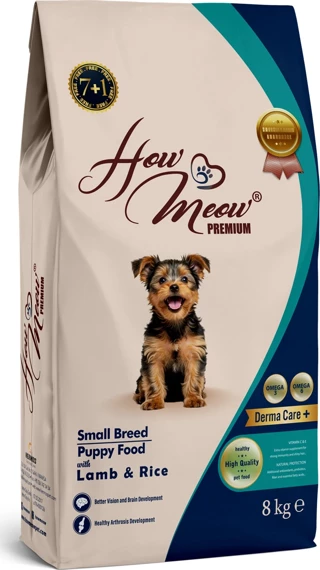 HOW MEOW YAVRU KÖPEK KÜÇÜK IRK KURU MAMASI KUZULU ve PİRİNÇLİ