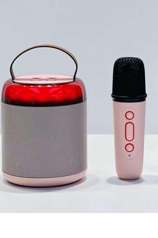 K12 Kablosuz Karaoke Mikrofon Taşınabılır Bluetooth Pembe