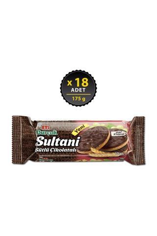 Eti Burçak Sultani Sütlü Çikolatalı Bisküvi 175 gr x 18 Adet