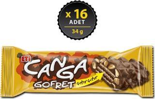 Canga Çikolatalı Yer Fıstık Kaplı Gofret 34 gr x 16 Adet