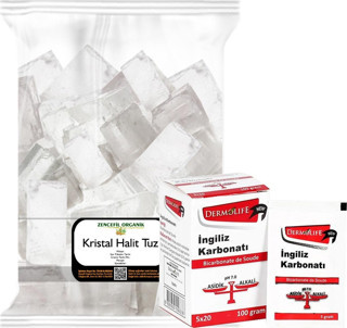 Halit Tuz 500 Gr. + İngiliz Karbonatı 20 Stick Sodyum Bikarbonat Kristal Tuz Sole Tuzu