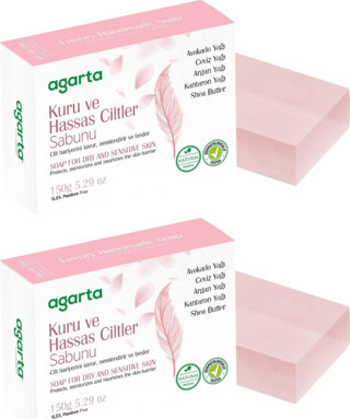 Agarta El Yapımı Doğal Sabun 150GR Kuru ve Hassas Ciltler (2 Li Set)