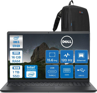 Dell Pro 15 Essential Intel Core I5 1334U 4.6ghz 16GB Ddr5 1tb SSD Freedos 15.6" FHD(1920X1080) 120HZ Wva IPS Taşınabilir Bilgisayar PV152501334UF03 + Zetta Çanta