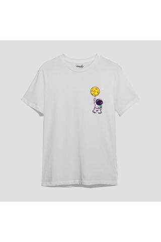 Lambuka Store Astro-1 Baskılı Beyaz Oversize T-shirt