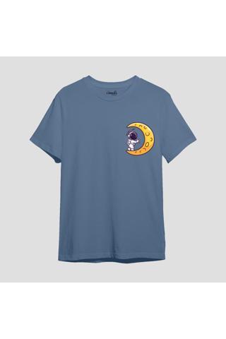 Lambuka Store Astro-9 Baskılı Mavi Oversize T-shirt