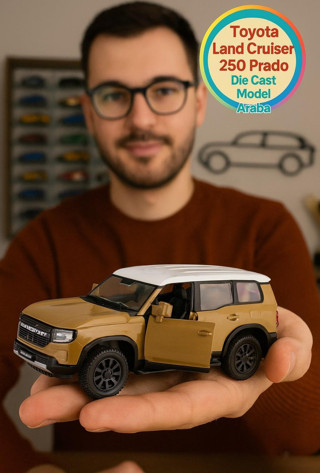 Toyfest Uzak Doğu Serisi Toyota Land Cruiser 250 Prado Bej Açılır Kapılar DieCast Metal Model Araba 11 Cm