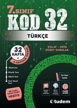7. Sınıf Türkçe Kod 32 - Kolektif  - Tudem Yayınları - Ders Kitapları