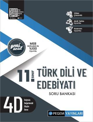 Pegem 11. Sınıf Türkdili ve Edebiyatı Soru Bankası - Pegem Akademi Yayıncılık