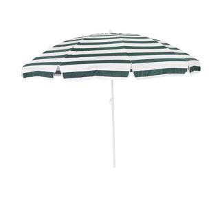 Yeşil Beyaz Çizgili Plaj Bahçe Balkon Şemsiye 2 metre G1S