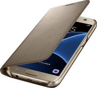Galaxy S7 ile Uyumlu LED View Fonksiyonel Kılıf Altın EF-NG930PFEGWW